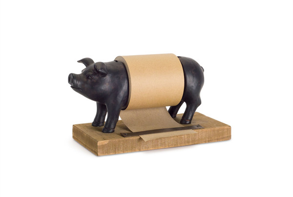 Pig Paper Roll 10" X 6.25"H Resin 74261Ds By Melrose