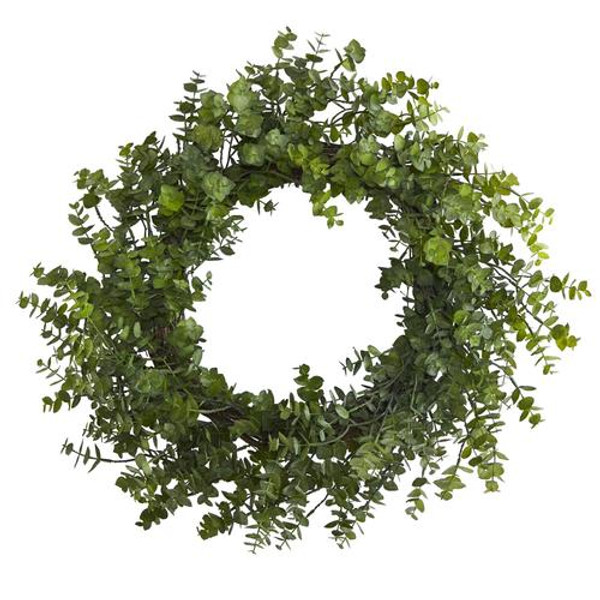 24" Eucalyptus Artificial Wreath 4492 By Nearly Natural