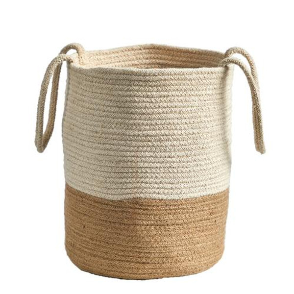 12" Handmade Natural Cotton Woven Planter 0325-S1 By Nearly Natural