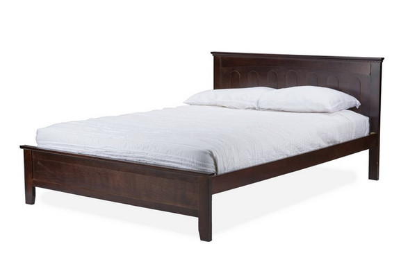 Baxton Studio Spuma Cappuccino Wood Full Bed SB337-Full-Cappuccino