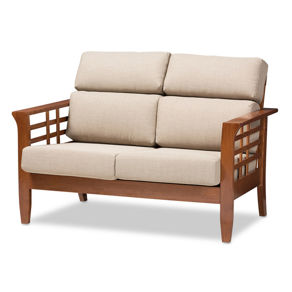 Baxton Studio Larissa Mission Style Living Room 2-Seater Loveseat