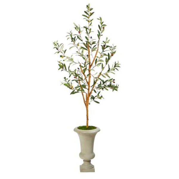 57" Olive Artificial Tree In Sand Colored Urn T2442 By Nearly Natural