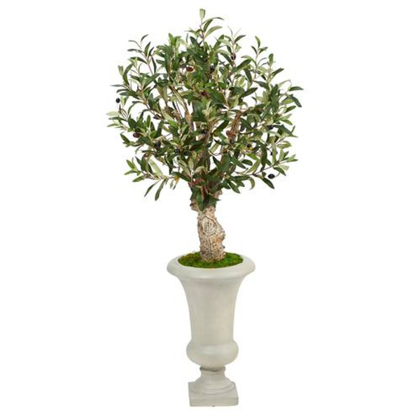 3.5' Olive Artificial Tree In Sand Colored Urn T2464 By Nearly Natural