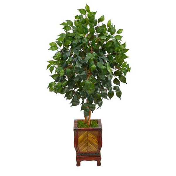 46" Ficus Artificial Tree In Decorative Planter T2475 By Nearly Natural