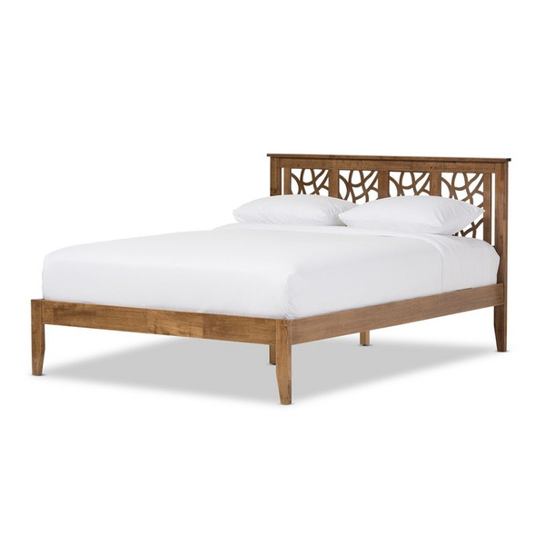 Baxton Studio Trina Tree Branch Walnut King Platform Bed SW8019-Walnut-M17-King