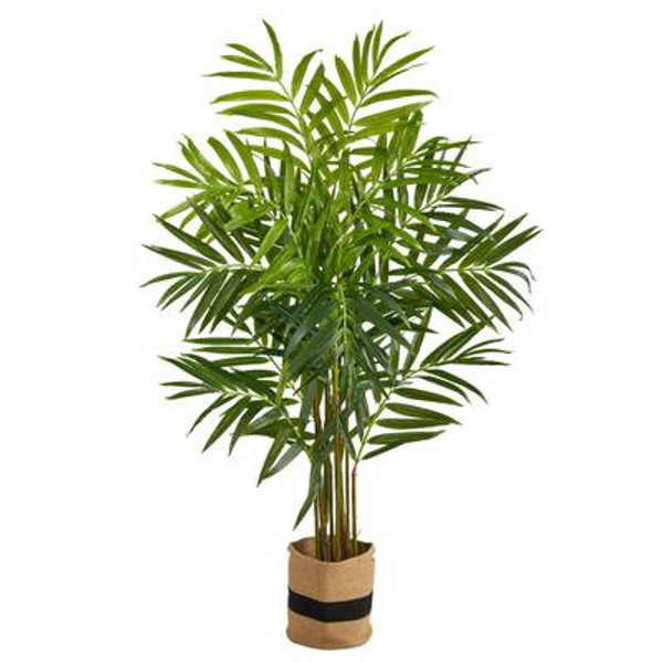 8' King Palm Artificial Tree In Handmade Natural Jute And Cotton Planter T2992 By Nearly Natural