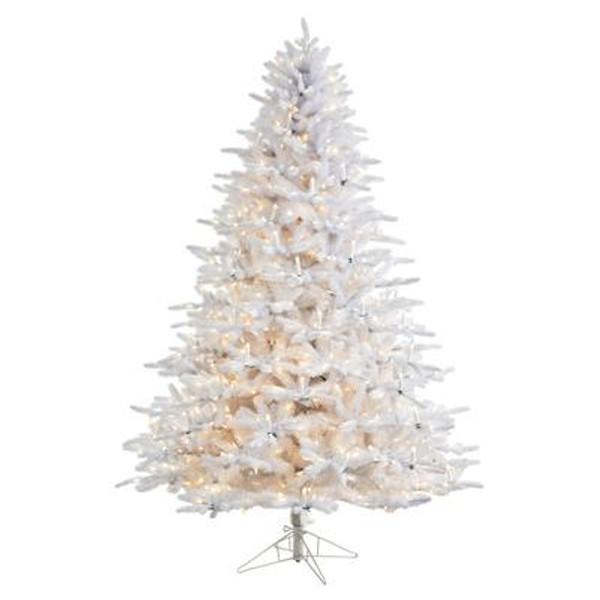 7.5' C&le Lit White Artificial Christmas Tree With 900 Led "Candle Lights" & 1703 Bendable Branches T3278 By Nearly Natural