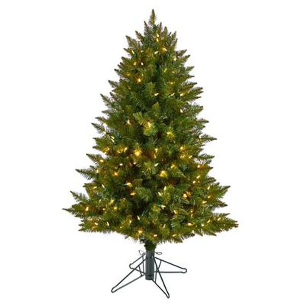 4' Vermont Spruce Artificial Christmas Tree With 200 Color Changing (Multifunction & Remote Control) Led Lights & 400 Bendable Branches T3290 By Nearly Natural