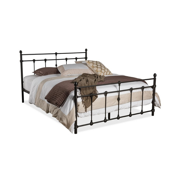 Baxton Studio Belinda Industrial Black Metal Queen Platform Bed TS1030-Black-Queen