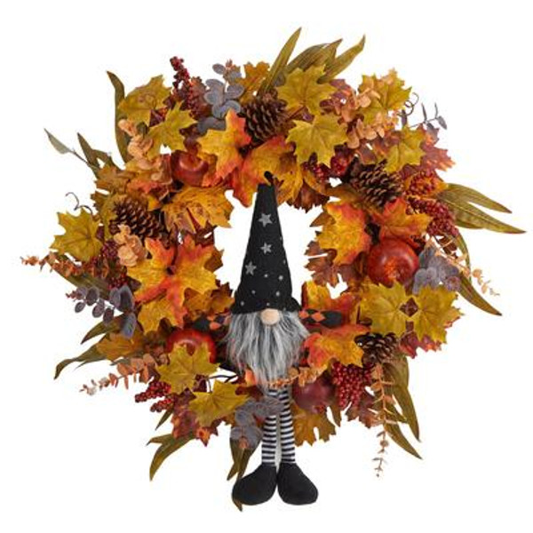 28" Harvest Fall Gmone Artificial Autumn Wreath W1190 By Nearly Natural