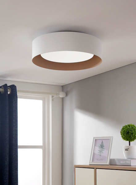 B4106WBG Lynch White And Beige Ceiling Light By Bromi