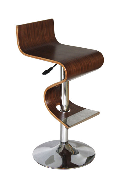 BF2620WC King Walnut Adjustable Height Bar Stool By Bromi