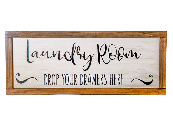 Wood Rectangle Wall Decor With "Laundry Room" Writing Painted Finsh White (Pack Of 4) 26737 By Urban Trends