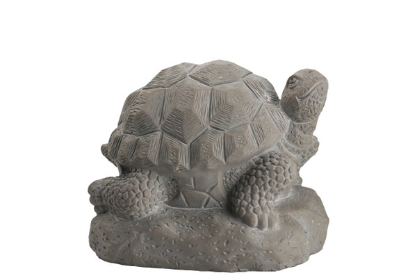 Terracotta Hollow Turtle Figurine Facing Upright On Base Sm Washed Finish Dark Gray (Pack Of 4) 28362 By Urban Trends