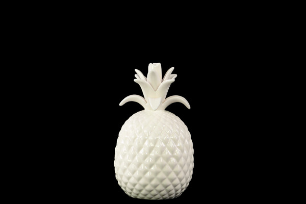 Porcelain Pineapple Figurine Sm Gloss Finish White (Pack Of 4) 38425 By Urban Trends