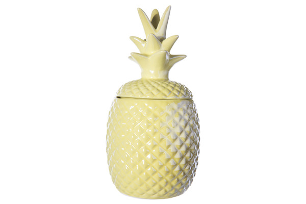 Ceramic Pineapple Canister With Top Removable Lid Lg Gloss Finish Mustard Yellow (Pack Of 6) 44241 By Urban Trends