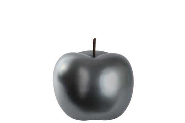 Ceramic Apple Figurine Sm Chrome Finish Silver (Pack Of 6) 44358 By Urban Trends