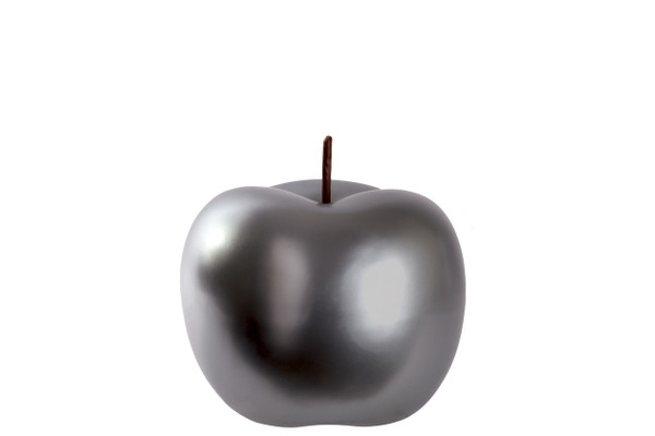 Ceramic Apple Figurine Sm Chrome Finish Gunmetal Gray (Pack Of 6) 44361 By Urban Trends