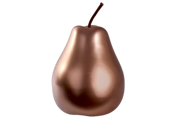 Ceramic Pear Figurine Lg Chrome Finish Tan (Pack Of 6) 44375 By Urban Trends