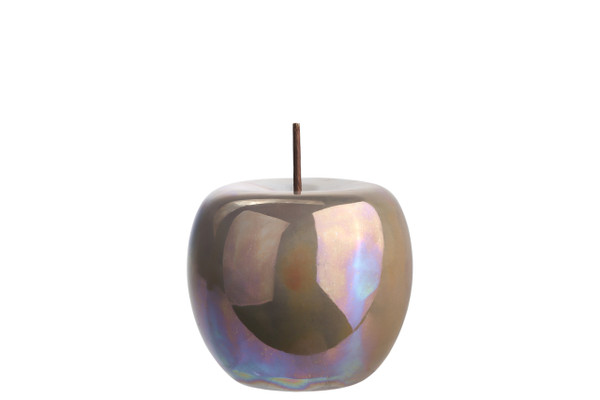 Ceramic Apple Figurine With Stem Sm Polished Pearlescent Finish Sage (Pack Of 6) 50972 By Urban Trends