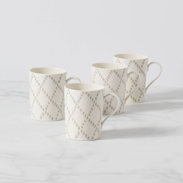 Textured Neutrals 4-piece Mug Set 890122 By Lenox