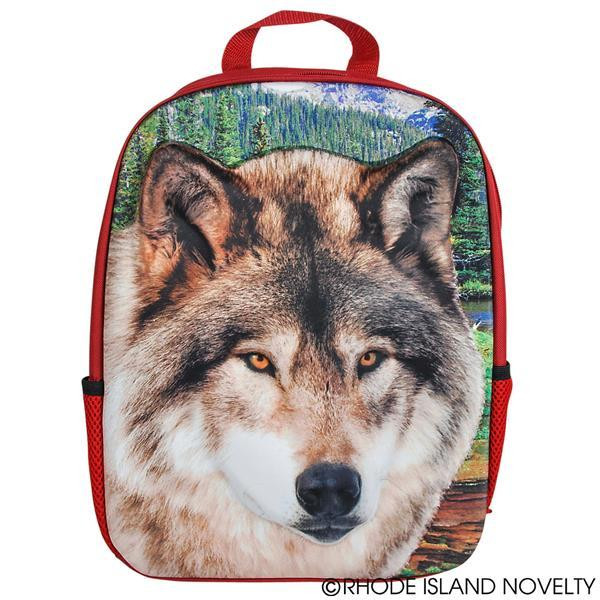 14" 3D Foam Wolf Backpack AP3BWOL By Rhode Island Novelty