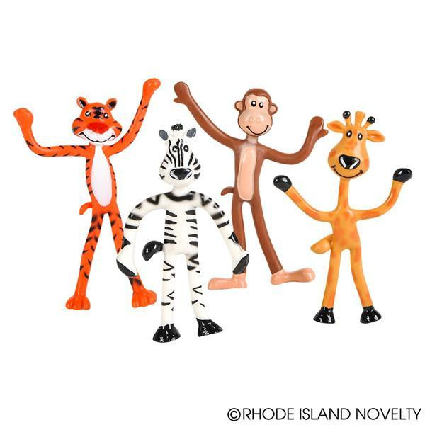 4" Bendable Zoo Animals PABENZO By Rhode Island Novelty