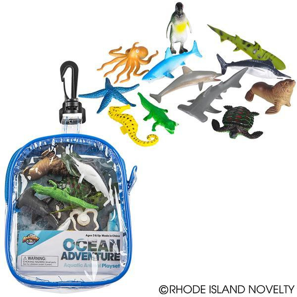 12 Pc Aquatic Animal Set ATCTAQU By Rhode Island Novelty