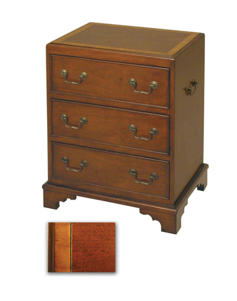 E-1348 3 Drawer Chest Mahogany With Elm Banding By Accents Beyond