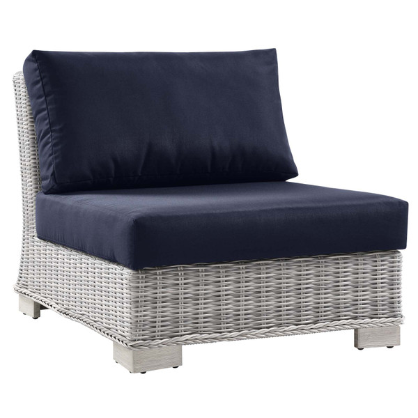 Modway Conway Outdoor Patio Wicker Rattan Armless Chair EEI-4847-LGR-NAV