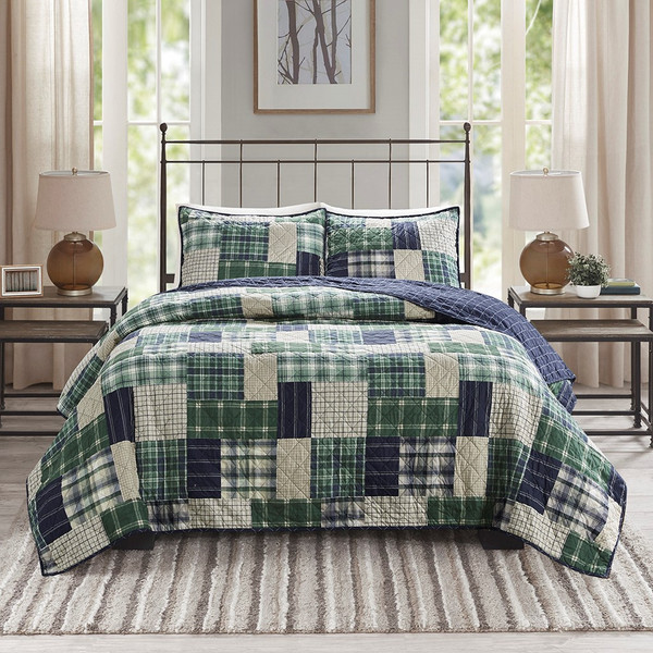 Timber 3-Piece Reversible Printed Coverlet Set - King/Cal King By Madison Park MP13-7525