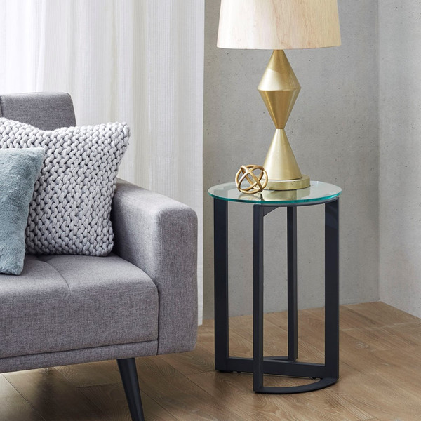Evan Round Glass Accent End Table By Ink+Ivy II125-0464