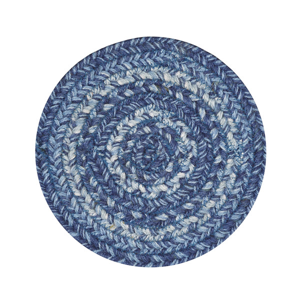 Homespice 8" Trivet Round Denim Jute Braided Accessories - Pack Of 6 593689