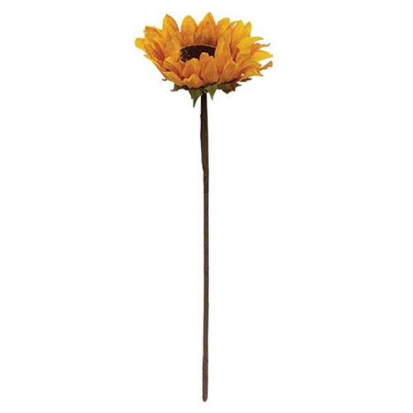 *Yellow Sunflower Stem 19"H FT67271 By CWI Gifts
