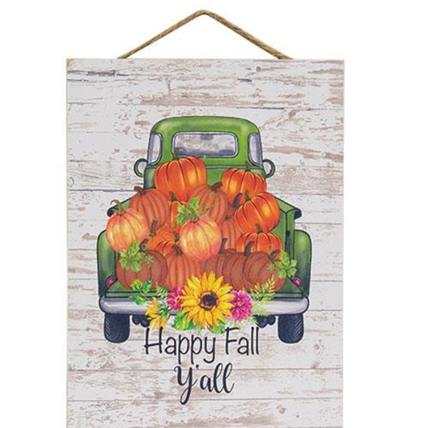 *Happy Fall Y'All Hanging Sign G068F02 By CWI Gifts