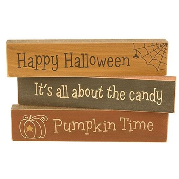 Happy Halloween Block 3 Asstd. (Pack Of 3) G31425 By CWI Gifts