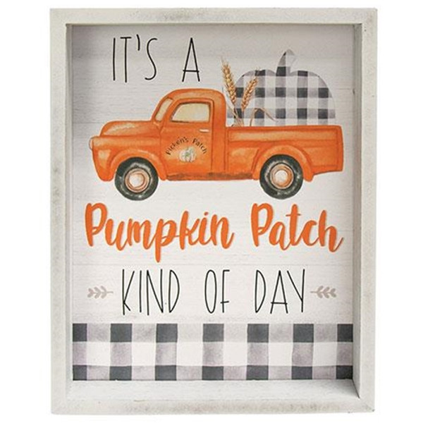 *Pumpkin Patch Kind Of Day Inset Box Sign G35599 By CWI Gifts