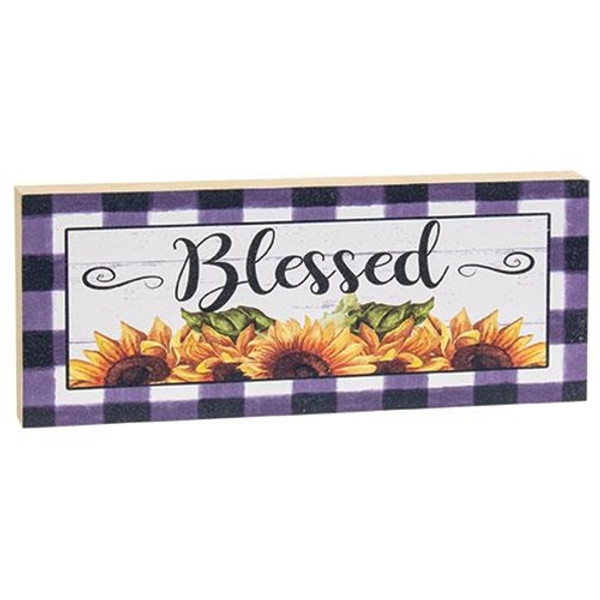CWI Gifts G41007 Blessed Sunflowers Long Shelf Sitter Block