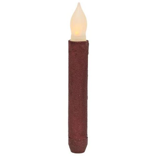 Textured Led Taper 6" Burgundy G84959 By CWI Gifts