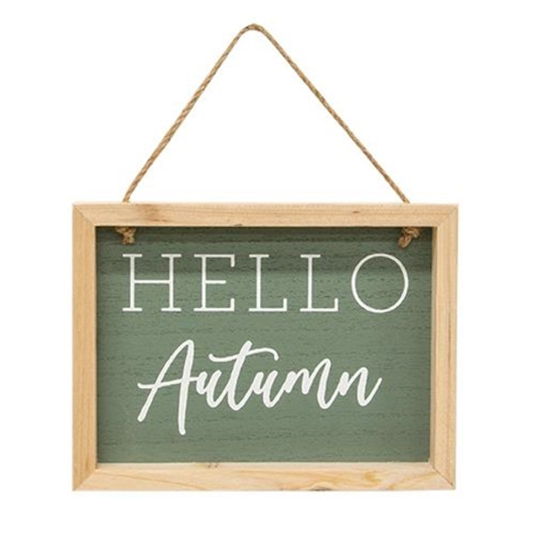 *Hello Autumn Sign W/Jute Hanger G91050 By CWI Gifts