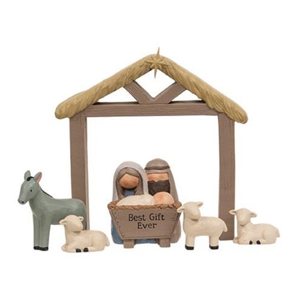 6/Set Best Gift Ever Resin Nativity GB13142 By CWI Gifts