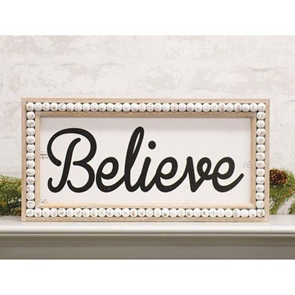 *Beaded Distressed Believe Sign GXMJ5061 By CWI Gifts