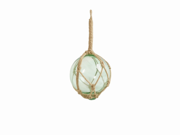Wholesale Model Ships Seafoam Green Japanese Glass Ball Fishing Float With Brown Netting Decoration 6" 6 Seafoam Green Glass - Old