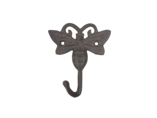 Wholesale Model Ships Cast Iron Bee Decorative Metal Wall Hook 5" k-0776A-cast-iron