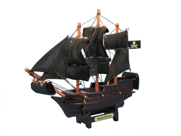 Wholesale Model Ships Wooden Ben Franklins Black Prince Model Pirate Ship 7" black-prince-7b