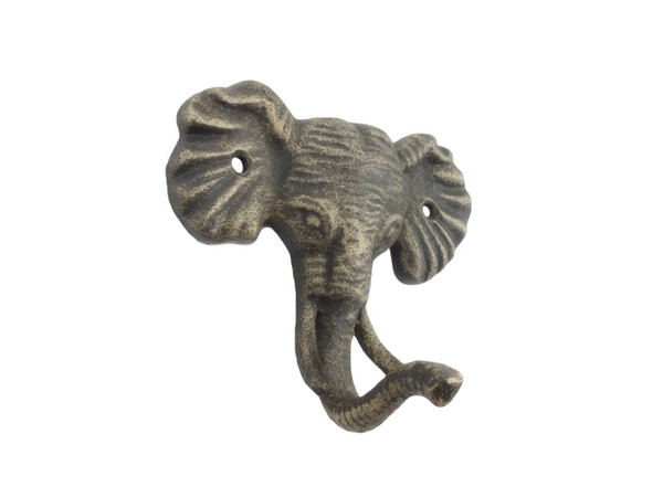 Wholesale Model Ships Rustic Gold Cast Iron Elephant Hook 5" K-0813-gold