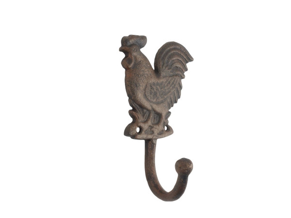 Wholesale Model Ships Rustic Copper Cast Iron Rooster Hook 7" K-0812-rc