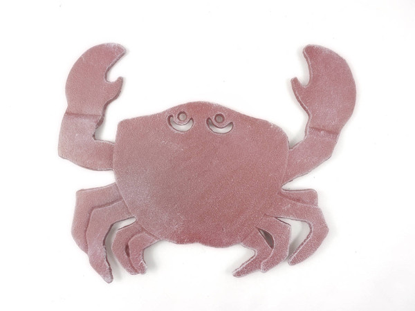 Wholesale Model Ships Rustic Red Whitewashed Cast Iron Crab Trivet 11" K-0145A-ww-red