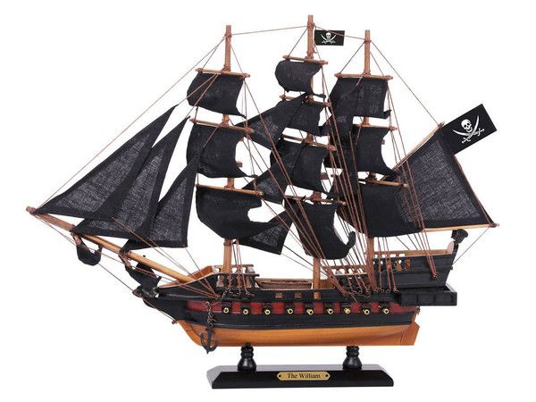 Wholesale Model Ships Wooden Calico Jack'S The William Black Sails Limited Model Pirate Ship 15" William-15-Lim-Black-Sails