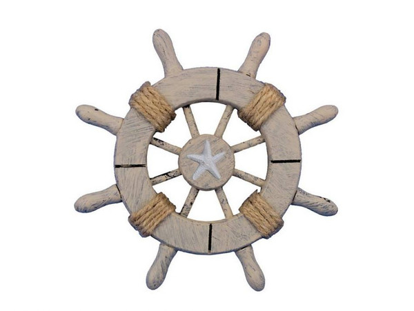 Wholesale Model Ships Rustic Decorative Ship Wheel With Starfish 6" SW-6-103-starfish-NH